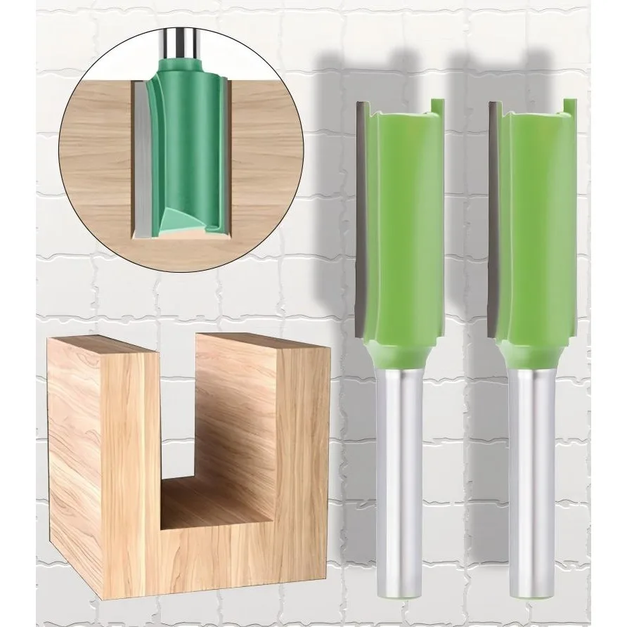 7Pc 6mm/6.35mm Shank Single Double Flute Straight Bit Router Bits for Wood Milling Cutter Tungsten Carbide for Woodworking tools