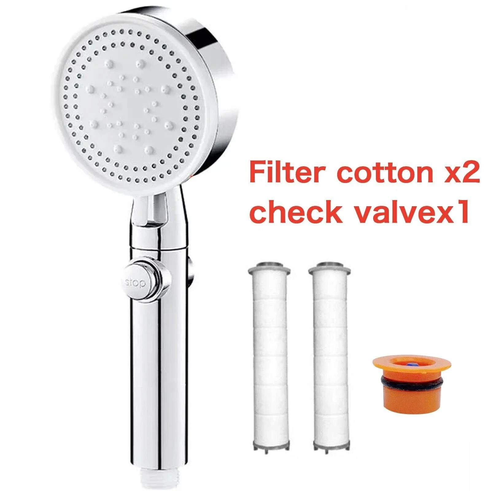 8 Mode Shower Head Bath High Pressure LARGE Chrome Handset Heads Water Saving