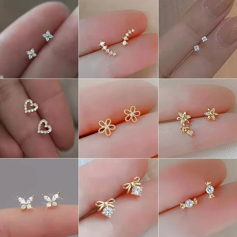 925 Silver Needle Zircon Earrings Hypoallergenic Fashion Ear Studs Female Pendant Tassel Pendant Earrings for Women Jewelry Gift