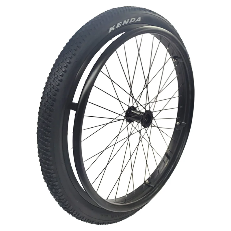 A Pair of 24*1.95 Wheelchair Rear Wheels Made of Aluminum Alloy, All-Terrain Tires, Outdoor Wheels with 12.7mm Bearings, a Pair