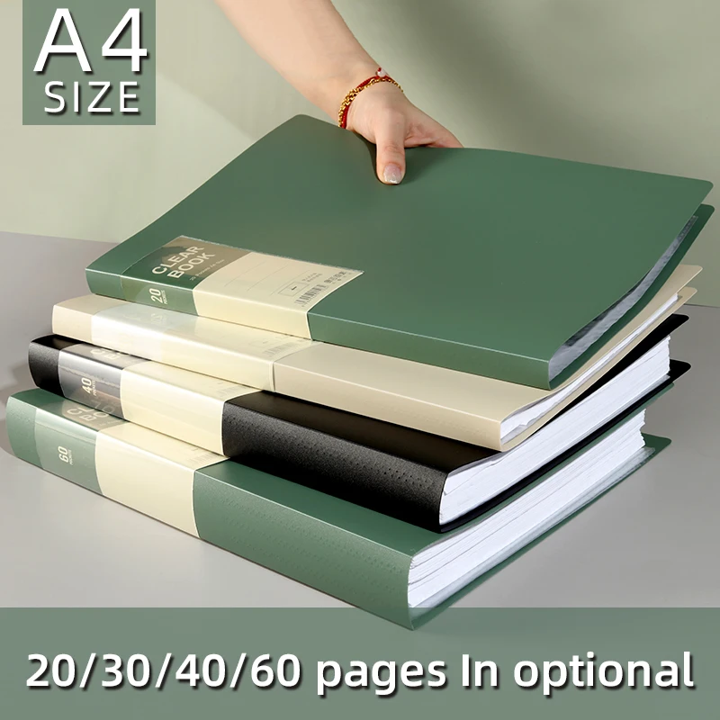 A4 Side-Loading Document Folder Multi-Layer Transparent Organizer Paper Holder Sheet Music Binder with Dividers 20/30/40/60Page