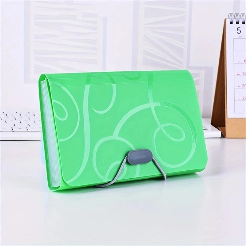 A6 Multi-layer 13 Grids Expanding Wallet File Folder Buckle Organ Bag Large Capacity School Office Data Storage Organizer Pouch