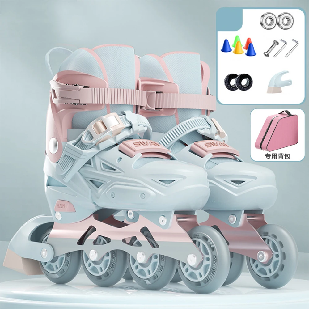 ABEC-7 Kids Inline Roller Skate Shoes Flashing 4 Wheels Skates Boys Girls Beginner Adult Outdoor Skating Sneaker Adjustable Size