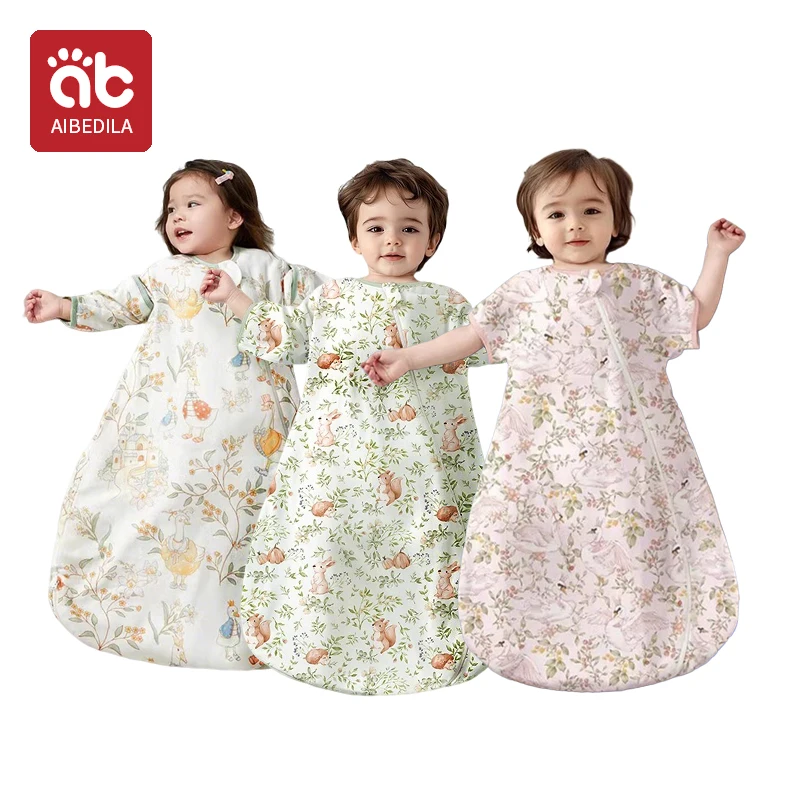 AIBEDILA Baby Sleeping Bag for Babies New Born Baby Items Newborn Detachable Silk Leg Wraps Spring Summer Bags Children Kids