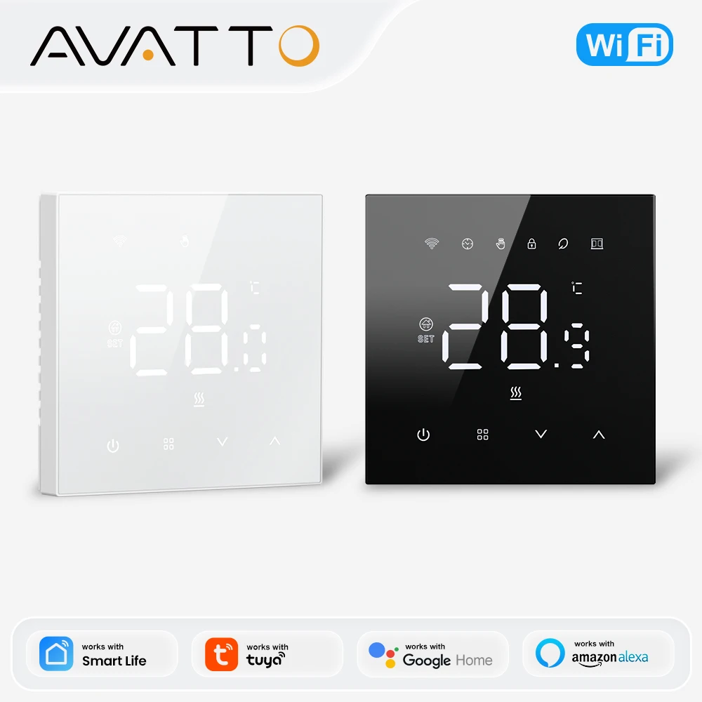 AVATTO Tuya WiFi Smart Thermostat,Electric Heating/Water Heating/Water Gas Boiler,Work with Alexa Google Home