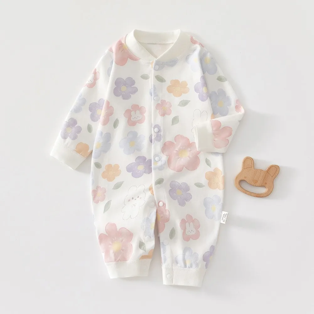 AYNIGIELL Spring & Autumn 0-12 Months Baby Jumpsuits, 100% Cotton Long Sleeve Clothes, Soft Newborn Rompers for Girls & Boys.