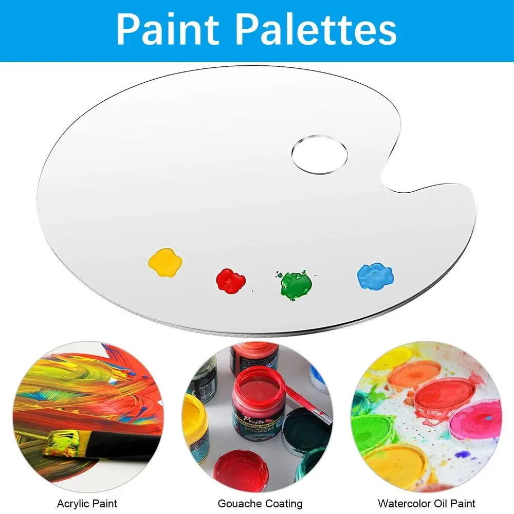 Acrylic Clear Paint Tray High-quality Drawing Supplies Transparent Paint Palettes Gouache Oval Pigment Pallet