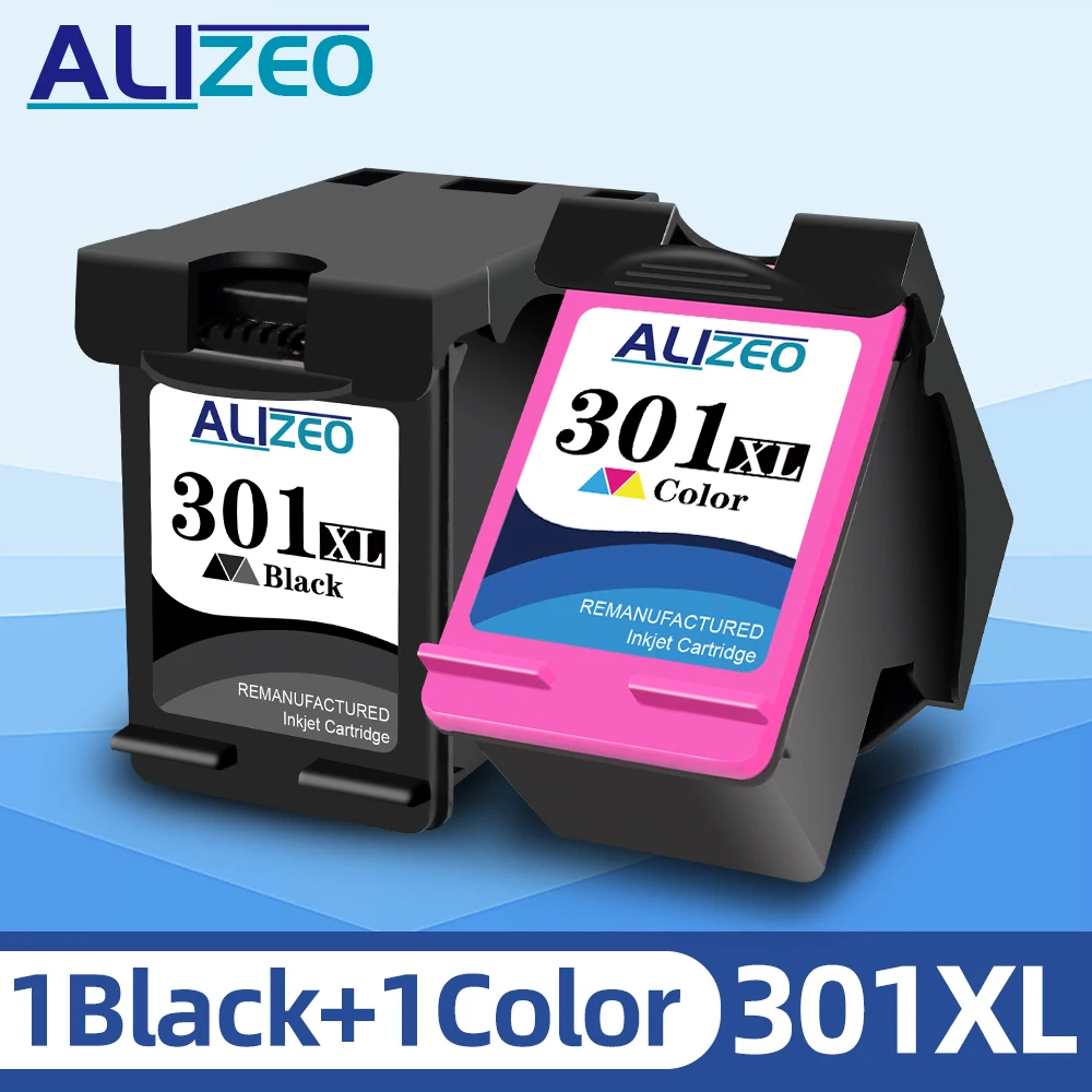 Alizeo Remanufactured For HP 301 301XL Ink Cartridge Compatible For HP301 Deskjet 2050 1000 1050 2510 3000 3054 Envy 4500 4502