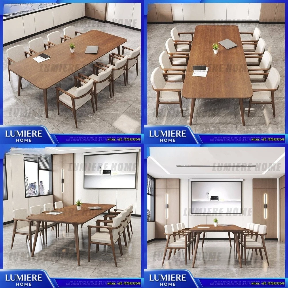 American Style Solid Wood Conference Table Office Desk for Meetings Training Reception Reading Workstation Commercial Use