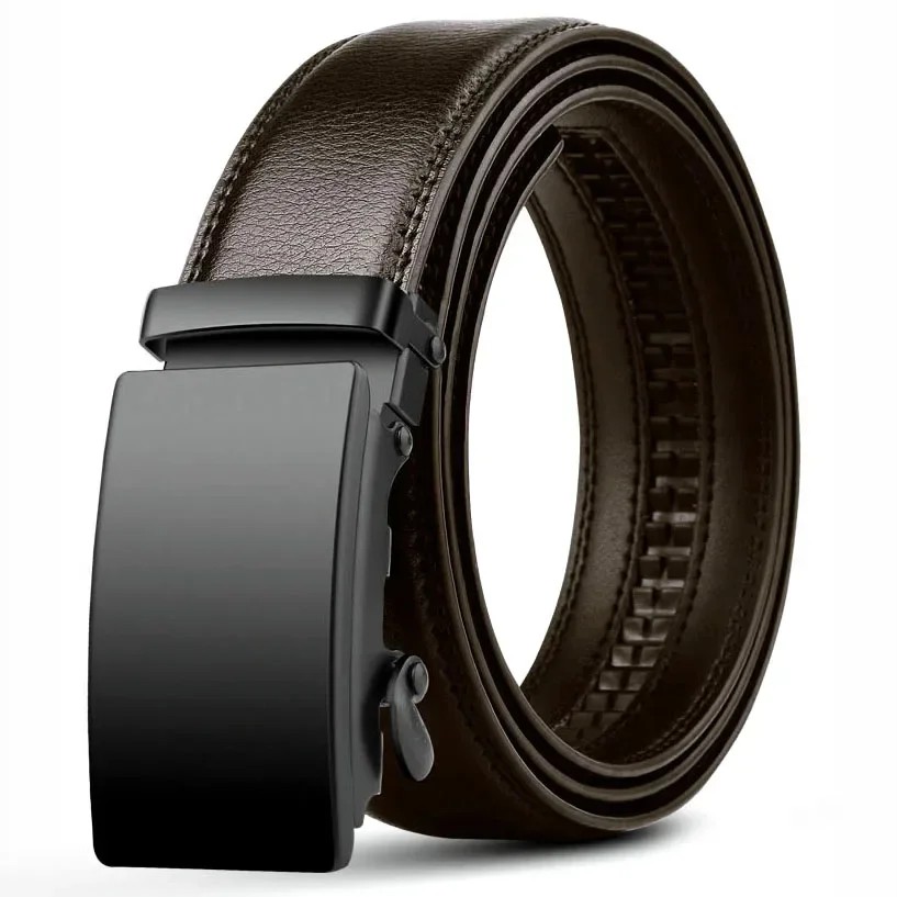 Automatic Buckle Belt for Men Famous Brand Business Belt Men PU Leather Waist Straps Black Male Jeans Belts for Men
