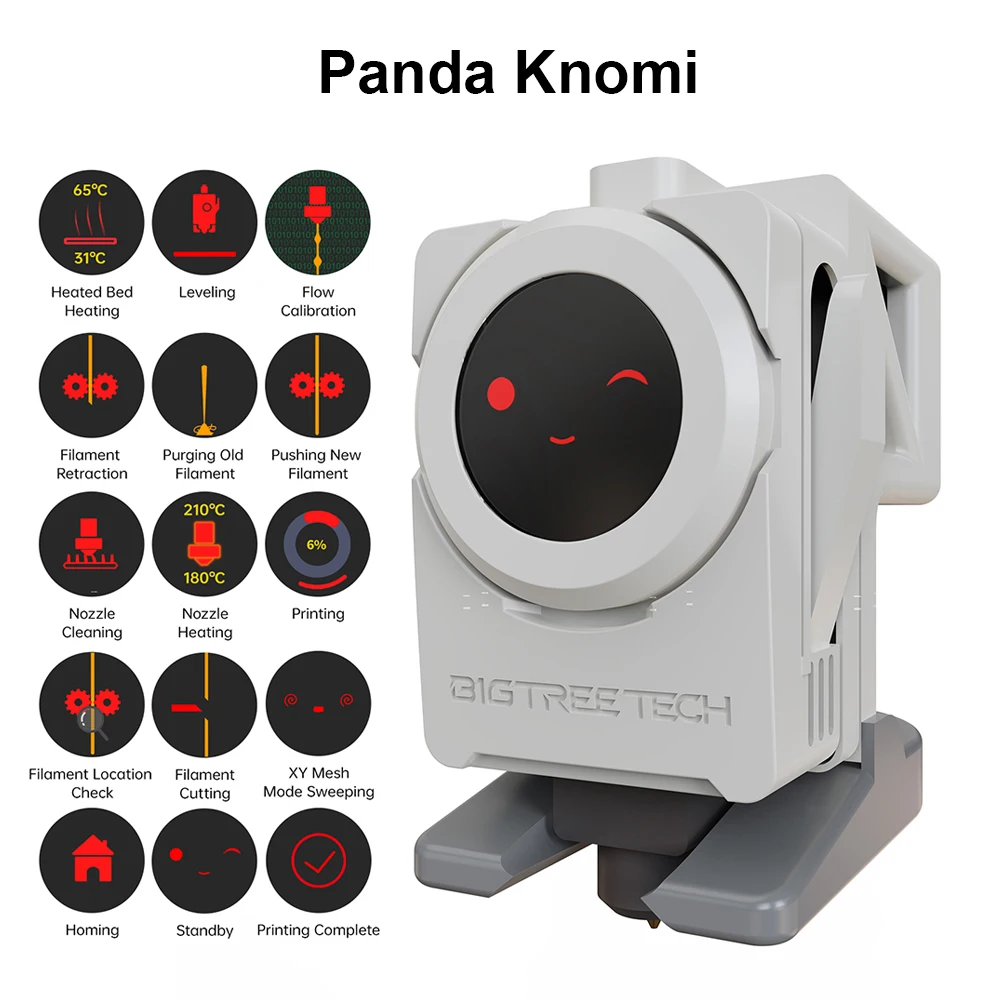 BIGTREETECH Panda Knomi 3D Printing Progress Display for BambuLab A1 X1 P1 Printer Status Real-time Updates Customize UI OTA UPD