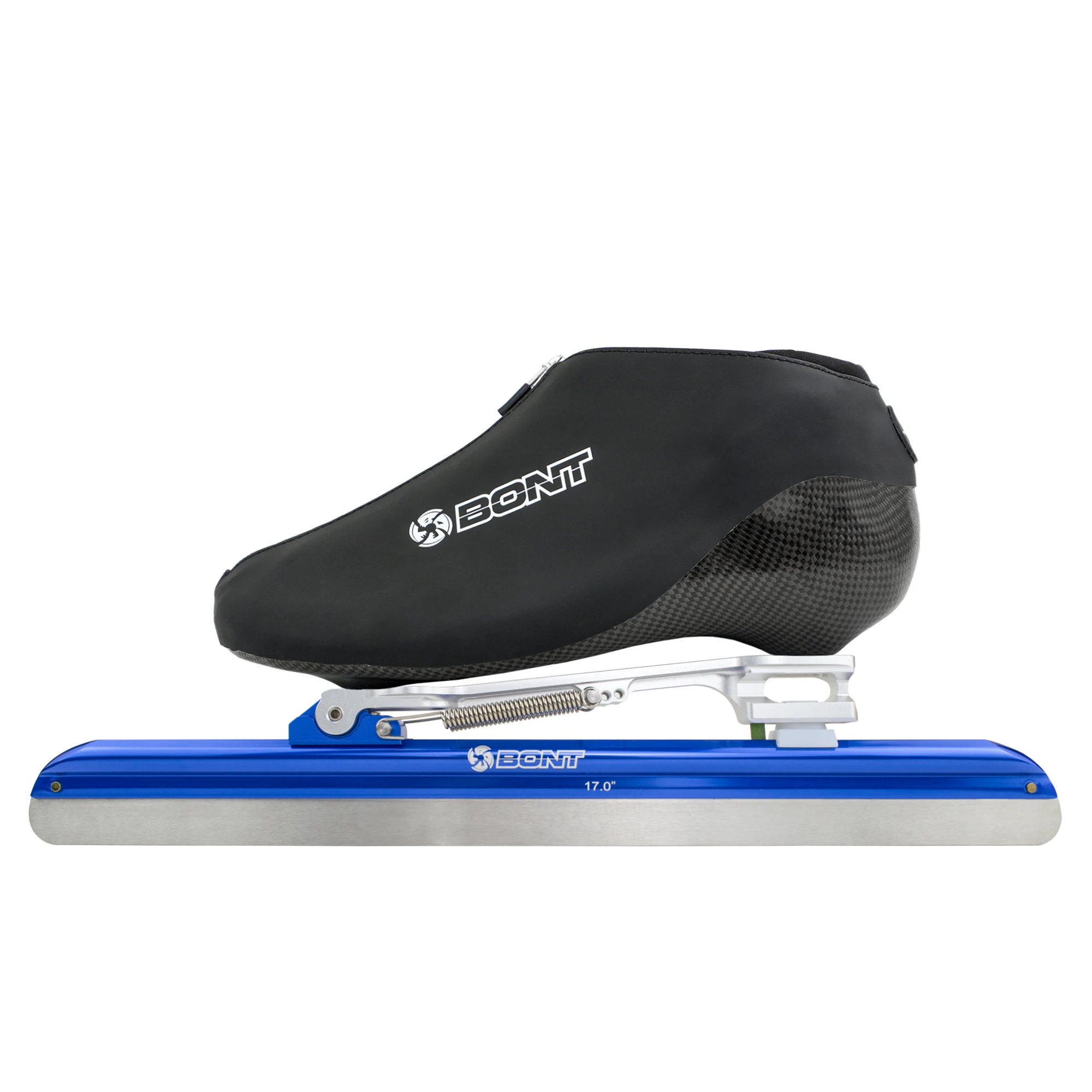 BONT LT BOSS White and Black Long Track Skates Boots Ice Skate Boots Speed Ice Skate