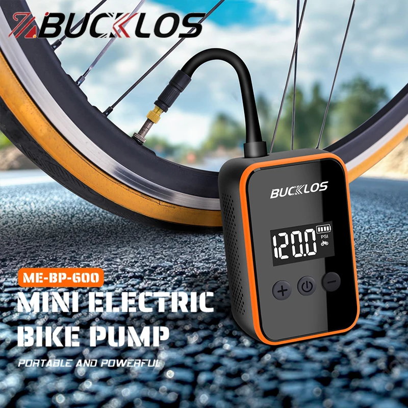 BUCKLOS Bike Mini Electric Tire Inflator 150PSI Bike Mini Air Pump Presta/Schrader Valve Portable Bicycle Air Pump Cycling Tools