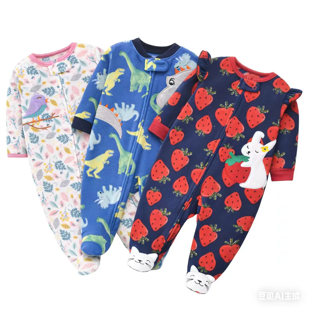 Baby Clothes Spring Autumn Warm Rompers Infant Boy Girl Pajamas Outfit Zipper Fleece Babe Animal Jumpsuit Clothing 3 -12 Months