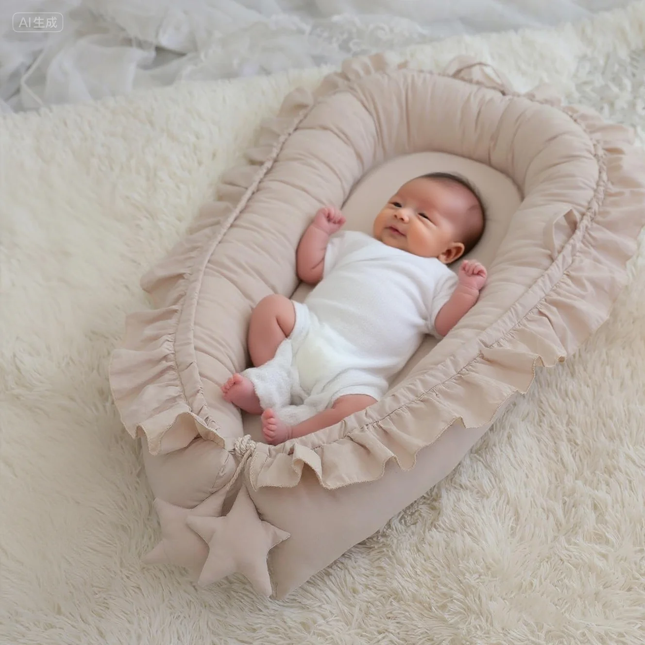 Baby Nest for Co Sleeping Newborn Cotton Cribs Removable Sleeping Nest Mattress Baby Lounger Cotton Breathable Newborn Gift