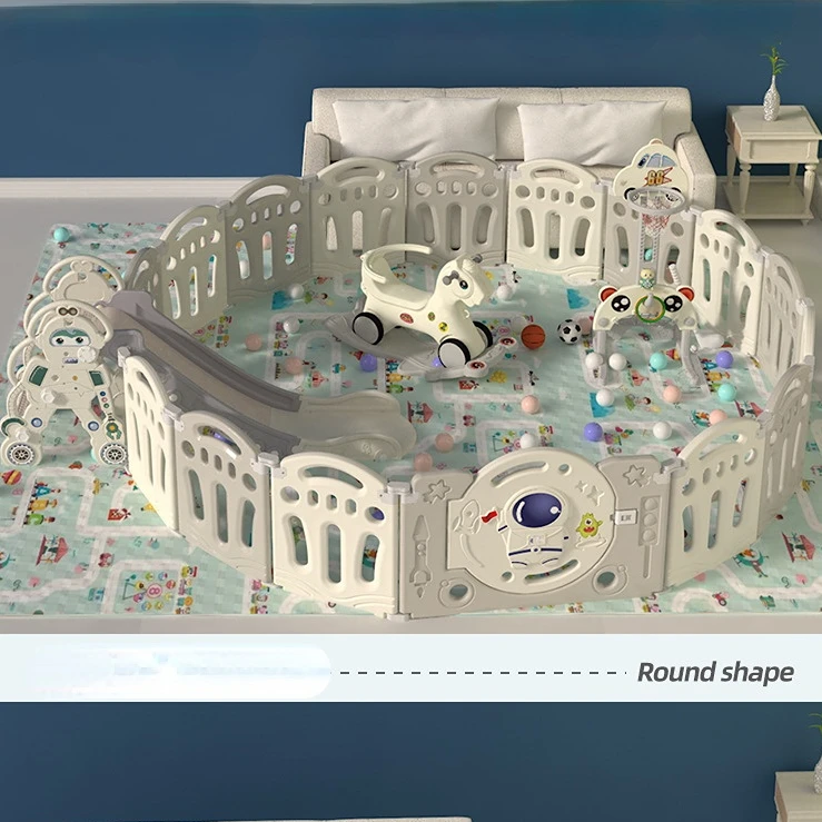 Baby Playground Foldable Playpen Indoor Toddler Round Barrier Amusement Park Home Crawling Mat Ball Pool Baby Toy Safety Fence