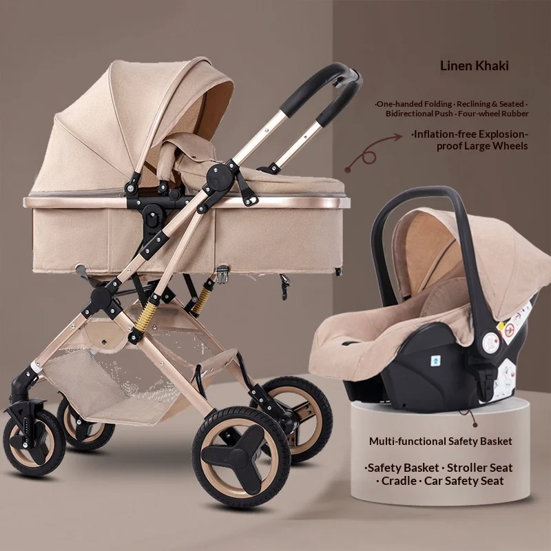 Babyfond Newborn baby stroller High landscape two-way three-in-one can sit and lie down Baby baby stroller