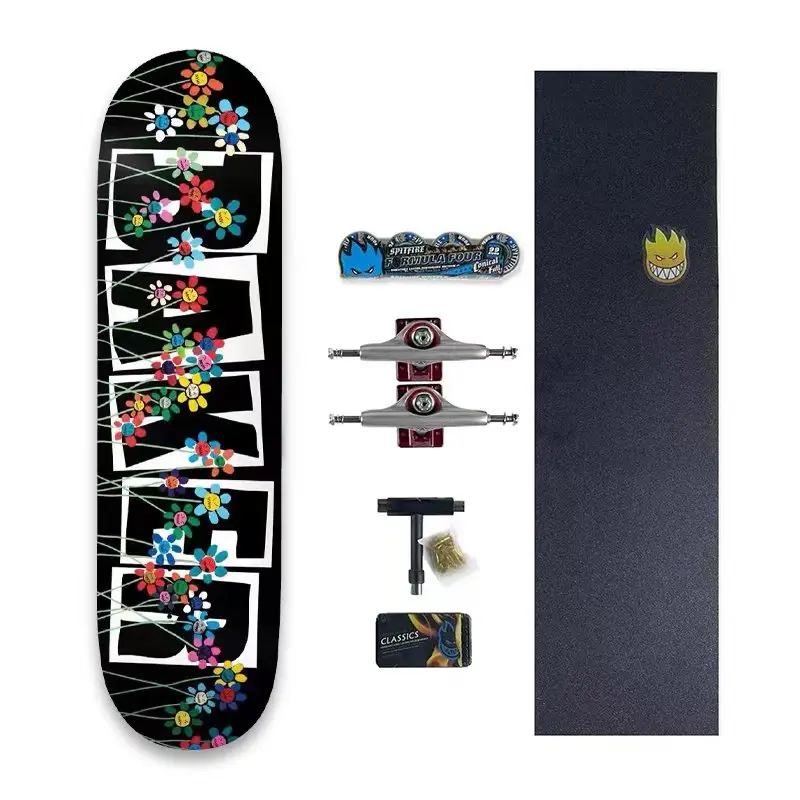 Baker Thrash Skateboard Double RockerSets Complete Pro 100% Canada Maple Deck 7.75/8.0/8.25/8.5 Inch 7 Ply Cold Pressing