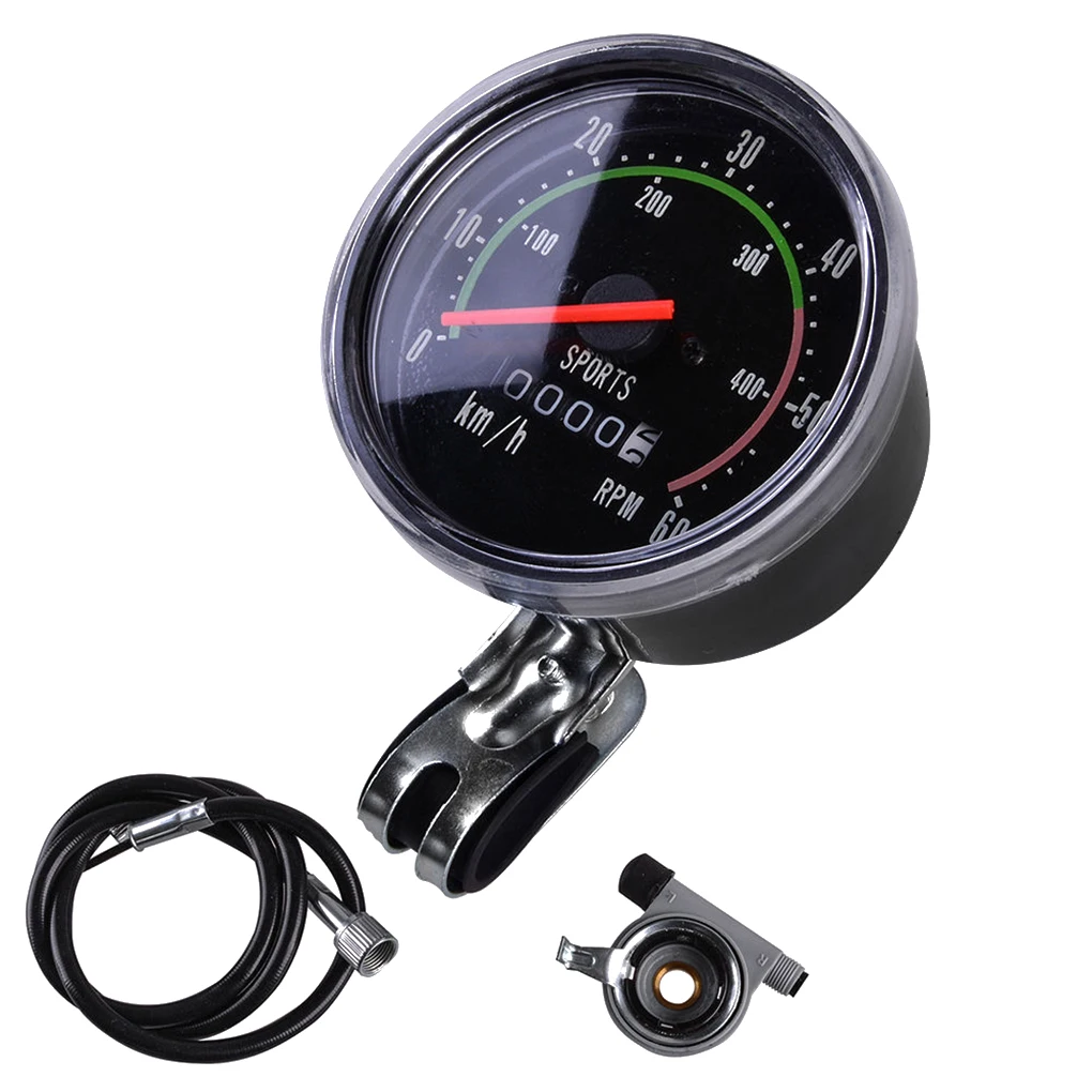 Bicycle Computer Mechanical Classic Retro Cycling Odometer Stopwatch Bike Wired Speedometer Cycling Accessory