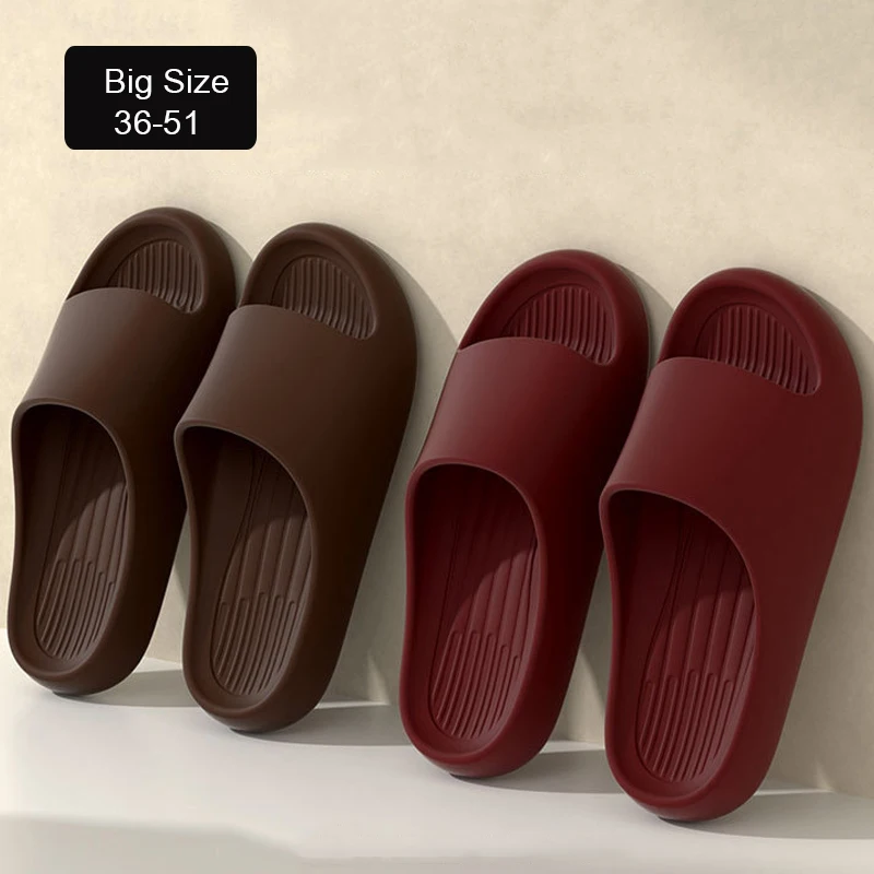 Big Size 50 51 Summer Slippers For Men Women EVA Lightweight Open Toe Quick Dry Home Slides Men Flat Sandals Beach Couple Shoes
