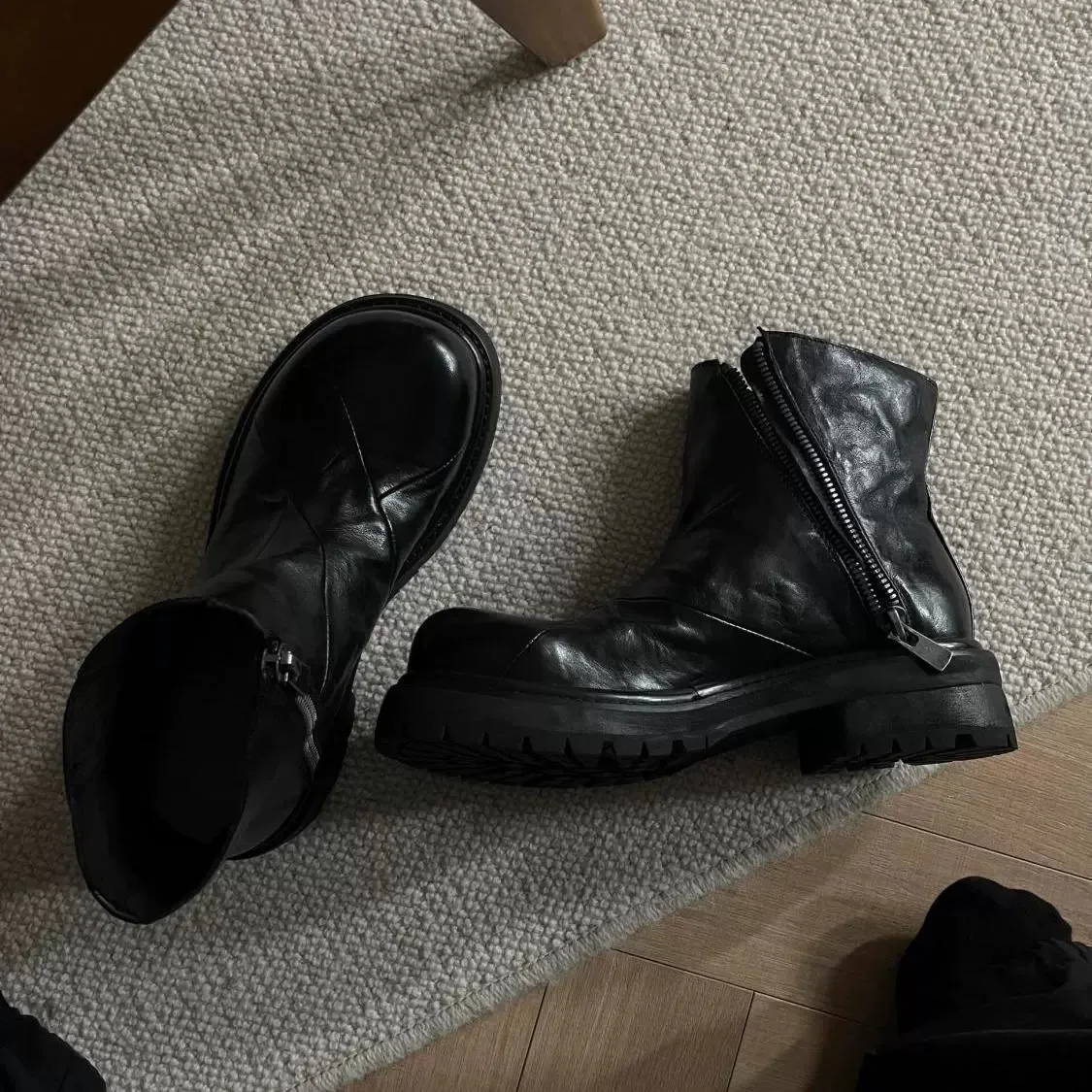 Bla High-Top Boots Men's Zipper oes Chelsea Boots Heightening Work Boots round Toe Rubber Outsole Winter Wear