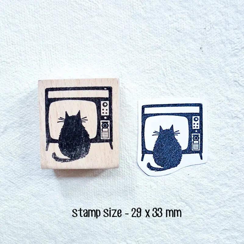 Black Cat Stamp Scrapbooking Journaling Stamping Diary Scrapbook Decor Kawaii Cat Wooden Stamps