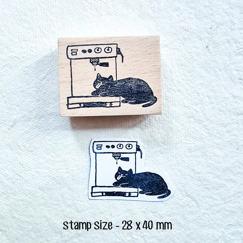 Black Cat Stamp Scrapbooking Journaling Stamping Diary Scrapbook Decor Kawaii Cat Wooden Stamps