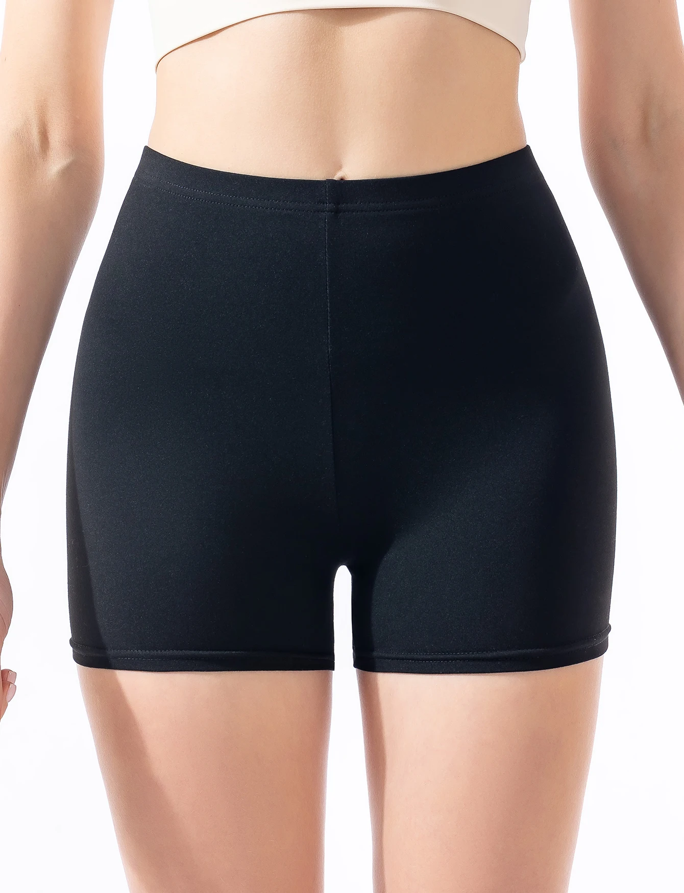 Black base shorts for women to wear as outerwear in summer High-waisted tight elastic and leak-proof wide-leg hot pants