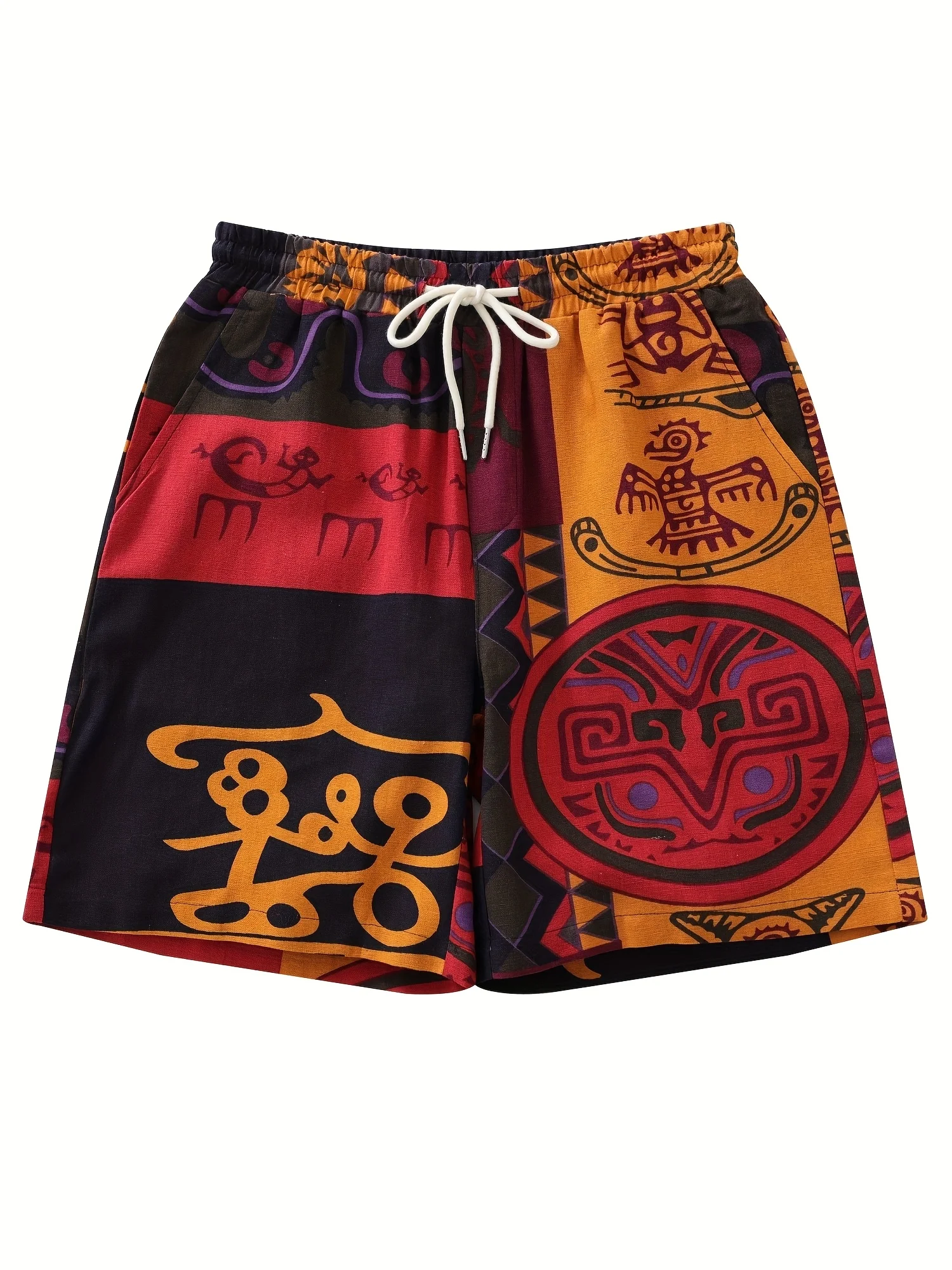 Bohemian Ethnic Men's Shorts Casual Striped Printed Hawaii Beach Men Pants Summer Oversized Surfing Board Shorts Man Women Kids