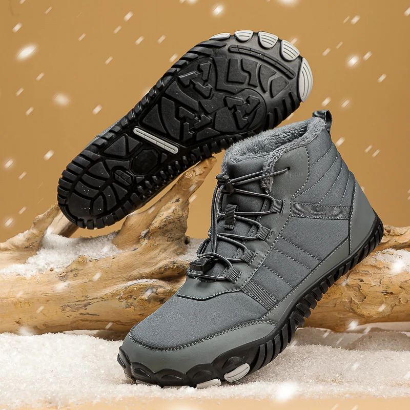 Brand New Winter Boots for Men Women Snow BareFoot Outdoor Non-slip Warm Fur Casual Sneakers Plus Size Ankle Boots Hiking Shoes