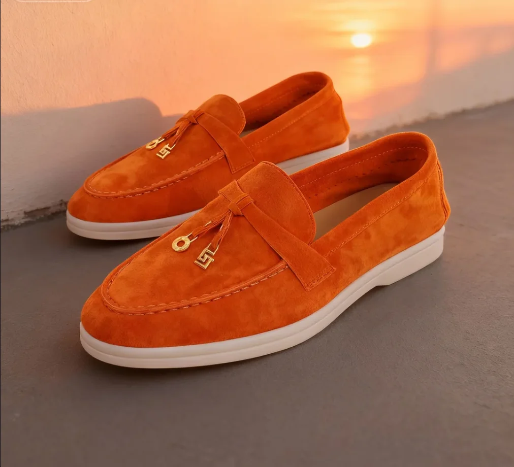 Brand new women's casual shoes luxurious leather shallow mouth loafers thick soled women's sports shoes student shoes