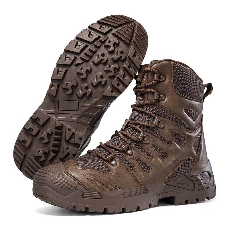 CHRLCK Men's Four Seasons Breathable Desert Hiking Boots Outdoor Waterproof Casual Sneakers Working Men Ankle Boots Hiking Boots