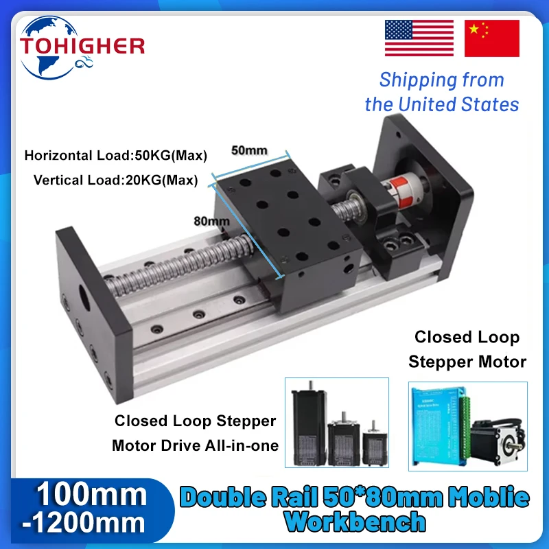 CNC Ball Screw Linear Rail Motor Kit Sliding Table SFU1605 Nema23 Motor Slide Table Linear Guide Stage XYZ Axis Motion Module
