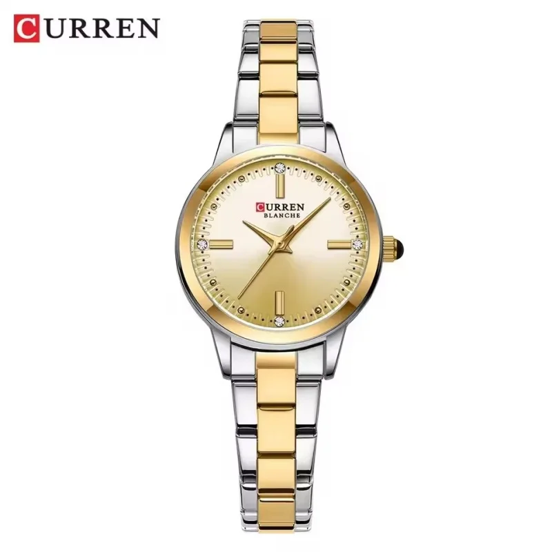CURREN 9094 Small Dial Quartz Watch for Ladies, Waterproof Round Minimalist Wristwatch with Stainless Steel Strap