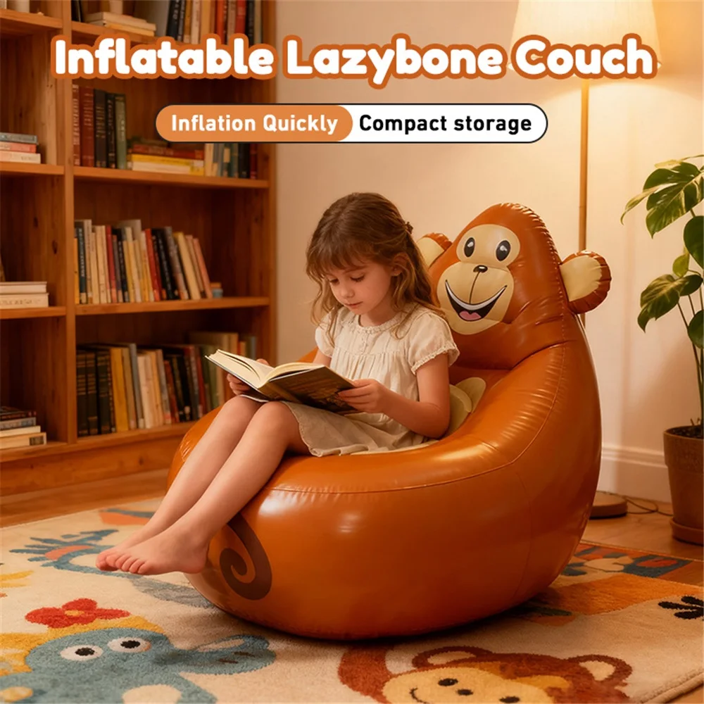 Cartoon PVC Inflatable Sofa Children's Portable Comfortable Couch Fun Soft Seat for Kids