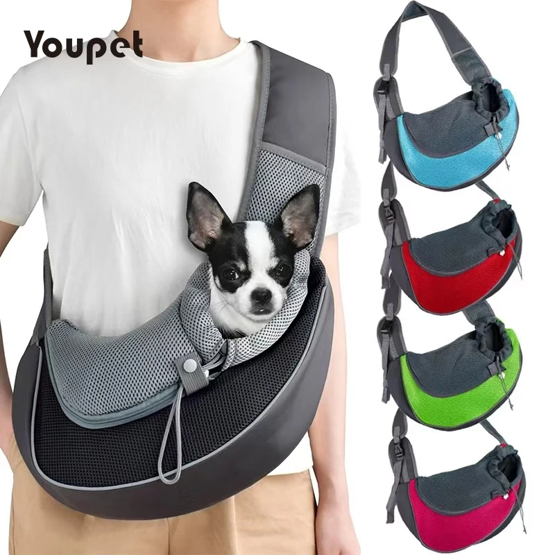 Cat/Dog out backpack,Dog Sling Carrier Breathable Mesh Travel Crossbody Bag For Puppy Cat Hiking Camping