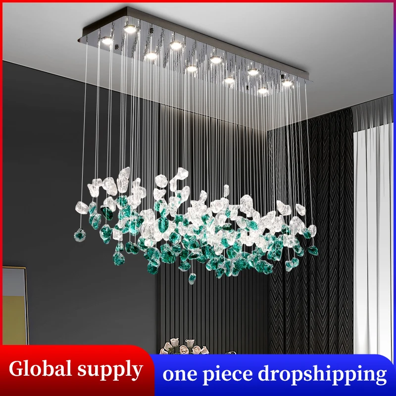 Chandeliers on the Ceiling Dining Table Living Room Pendant Lamp Restaurant Pendant Glass Lamp Lighting Hanging Chandelier