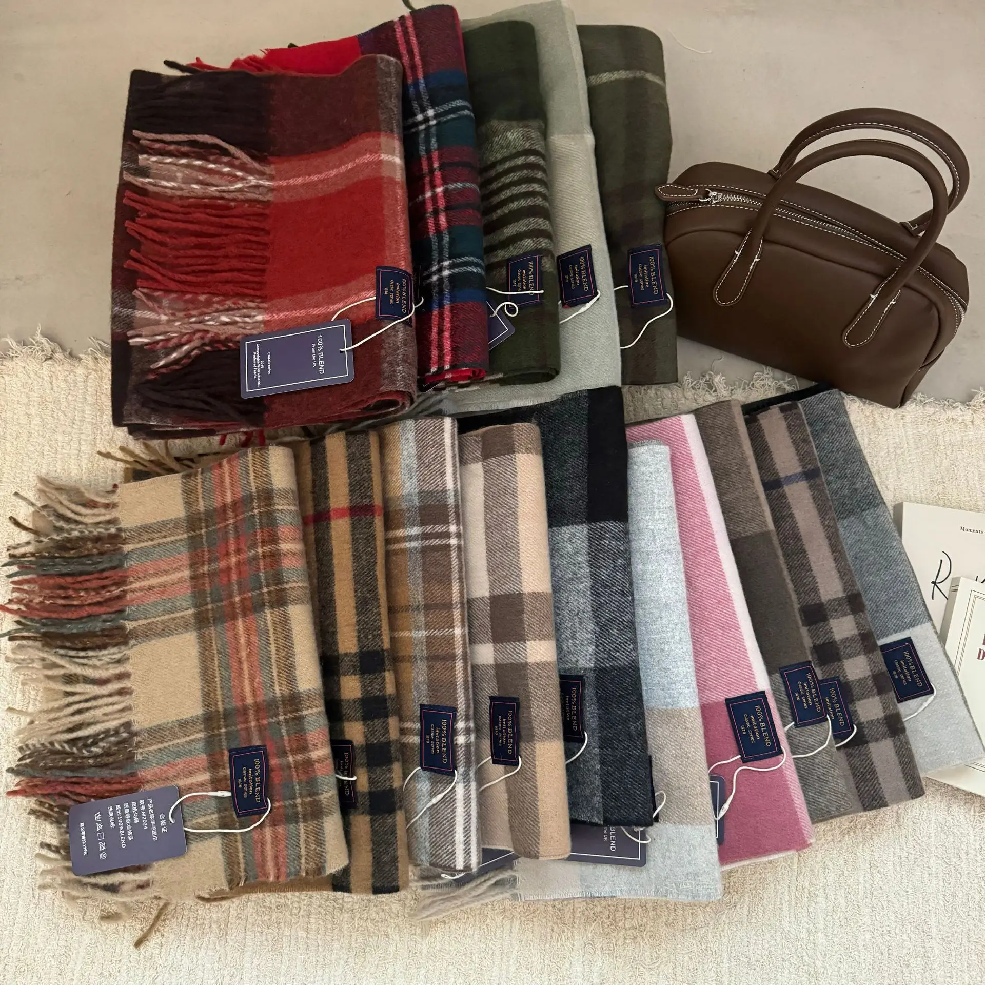 Classic Autumn and Winter Color Matching Plaid Scarf High-end Winter Warm Gift JK Wind Warm Versatile Plaid