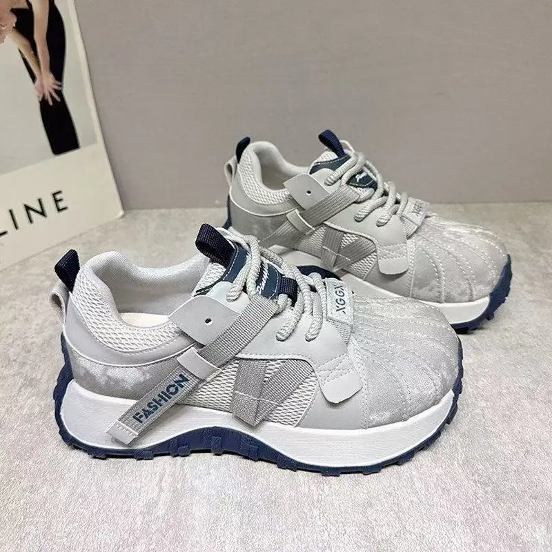 Classic Shell Head Women's Sports Shoes Breathable Mesh Chunky Sneaker Woman High Street Fashionable Walking Shoes High Quality