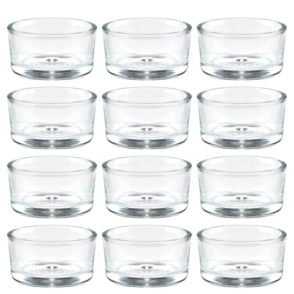 Clear Glass Tealight Candle Holders, for Standard 1.5" Tealights, Bulk Wedding & Party Centerpieces, Home Table Decor