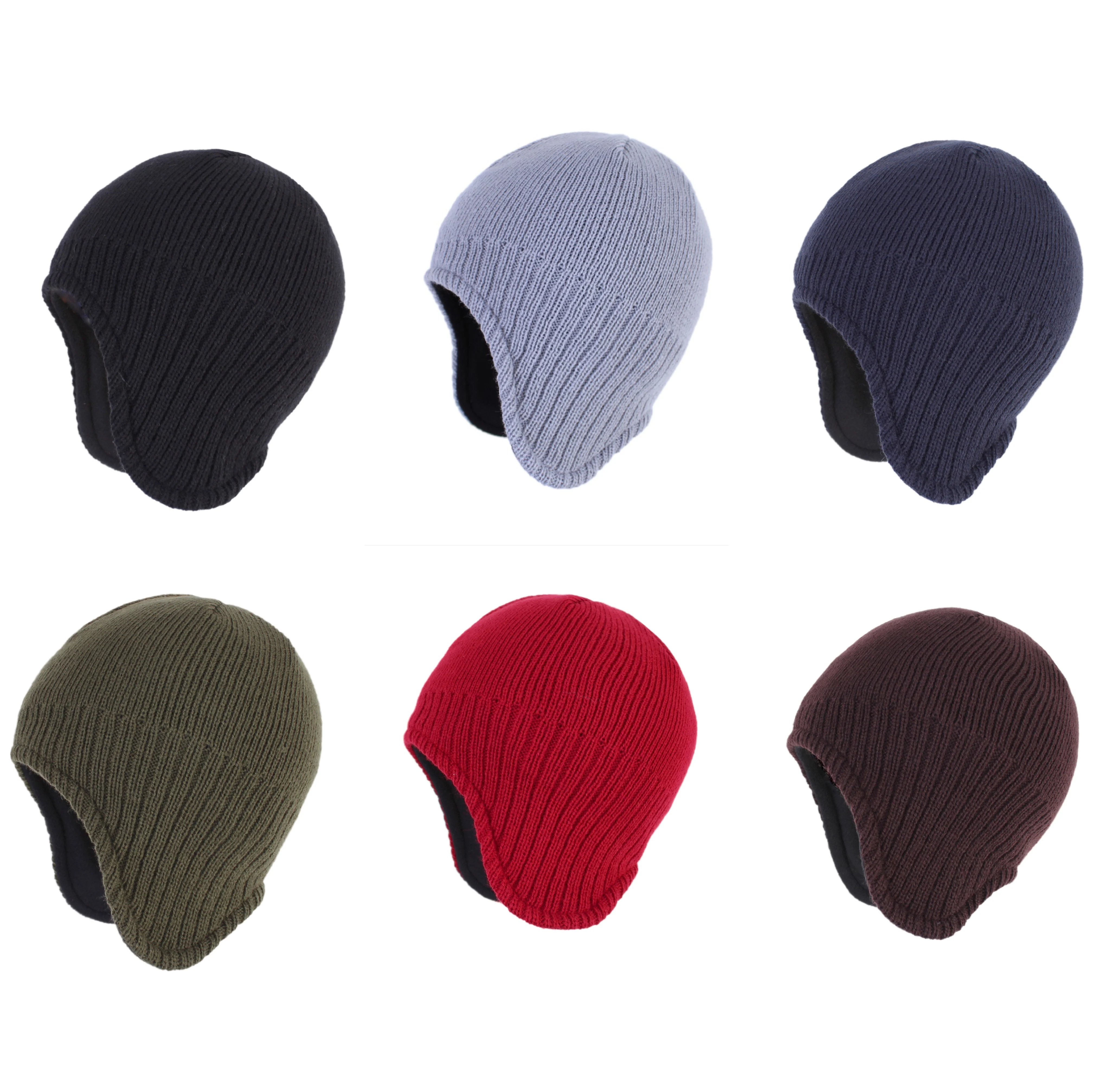 Connectyle Mens Women Warm Winter Hats Cable Knitted Soft Fleece Lined Earflap Hat Daily Beanie Watch Cap