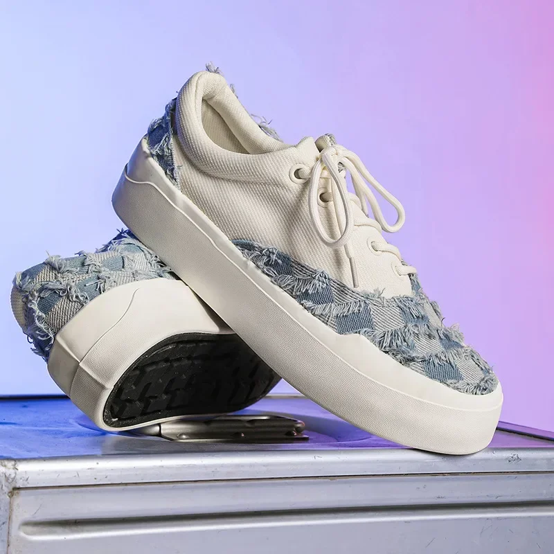 Couple Shoes High Quality Vulcanized Ragged Canvas Shoes Fashion New Product Retro Thick Sole Men's Shoe Sneakers Canvas Women