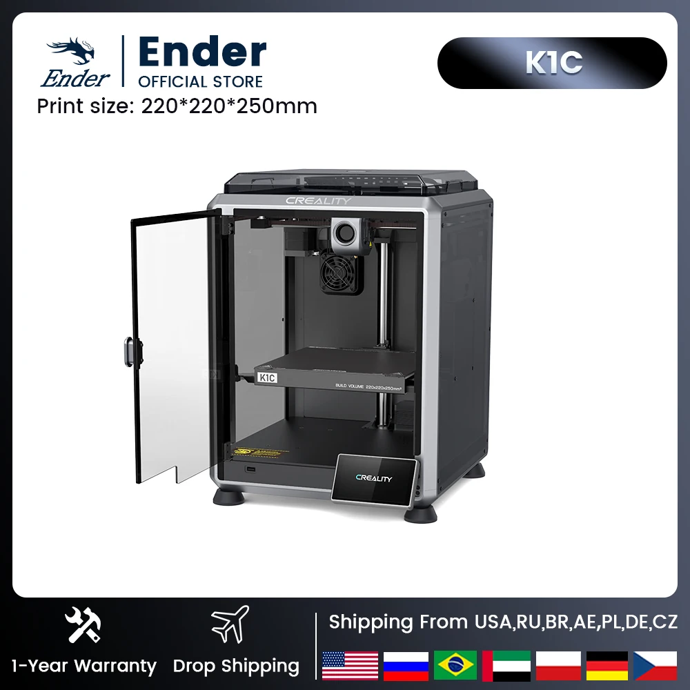 Creality k1C Speedy 3D Printer 600mm /s All-metal Extruder With AI Camera Suit for Carbon Fiber 220x220x250MM