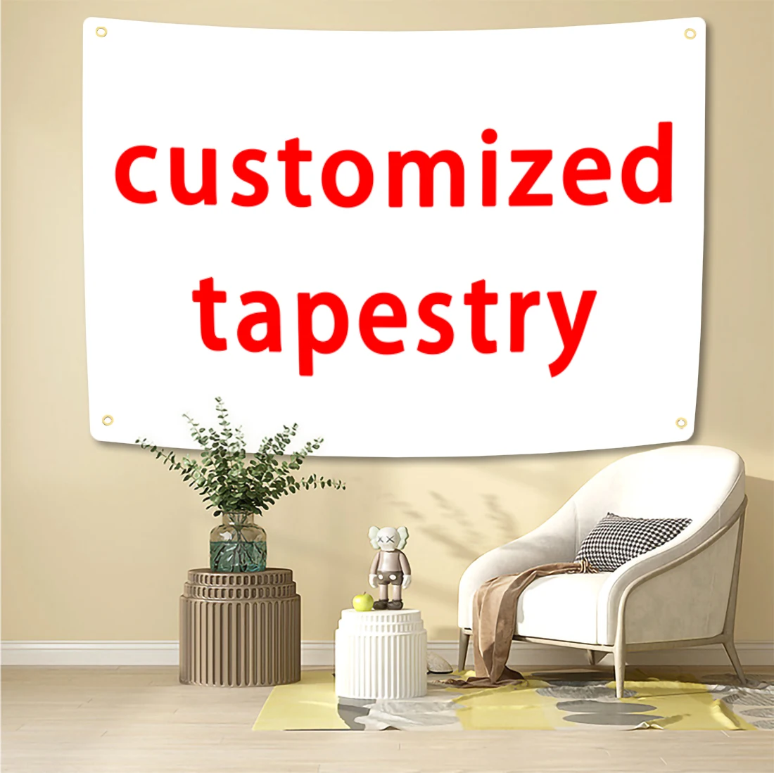 Customized Flag 4 Holes Tapestry Mandala Boho Hippie Wall Hanging Room Decoration Print Your Photo Custom Home Decor Background