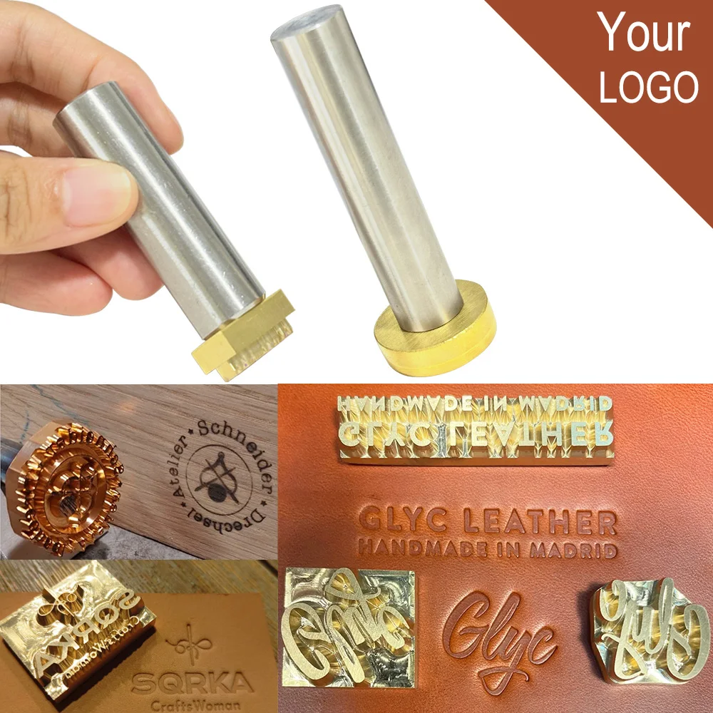 Customized LOGO Leather Stamp Punching Leather Stamps Brand Working Carving Stamping Punches Tools M8 Brand Copper Seals