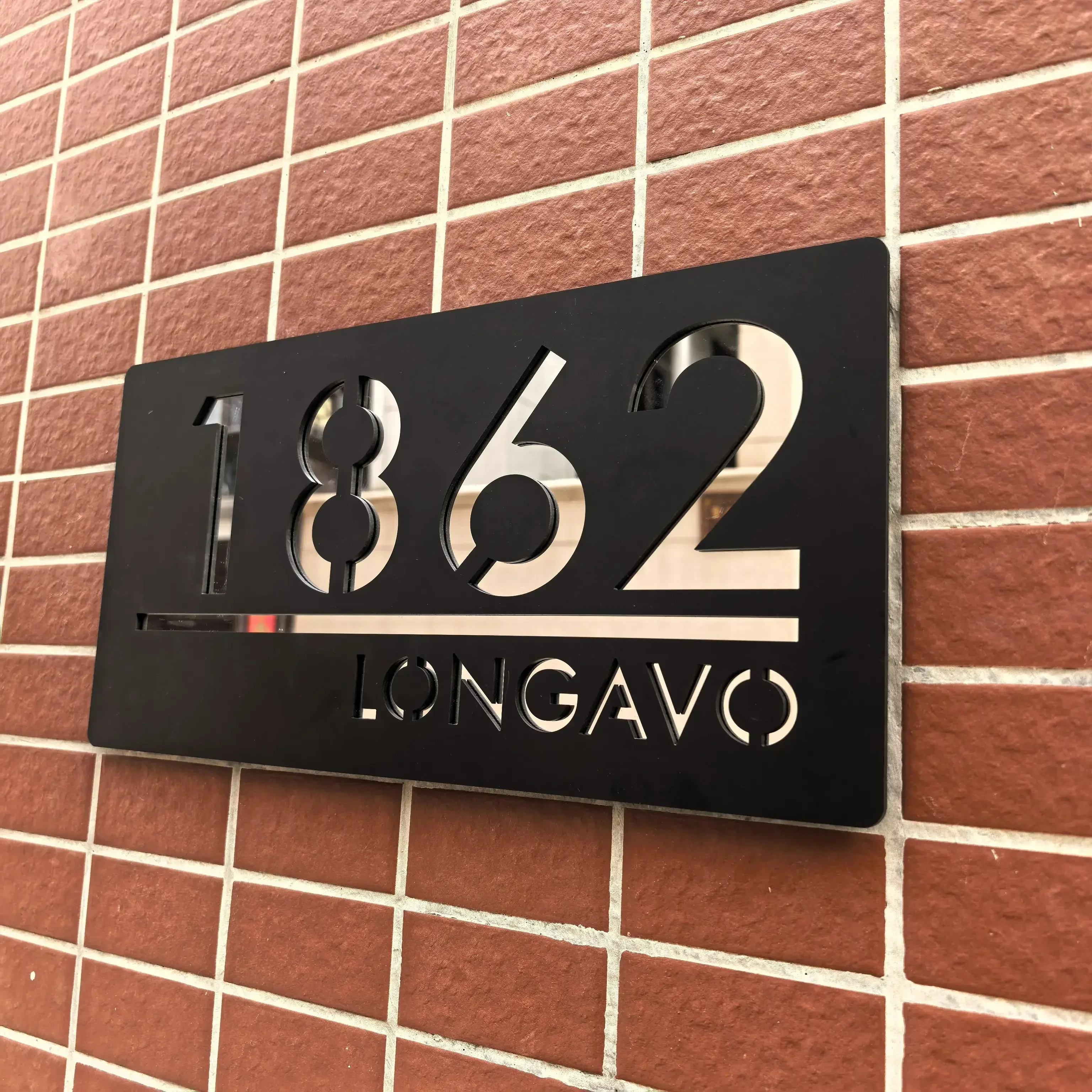 Customized Laser Cut House Number Plate Modern Residential Street Address Sign Large Acrylic House Numbers Outdoor Home Decor