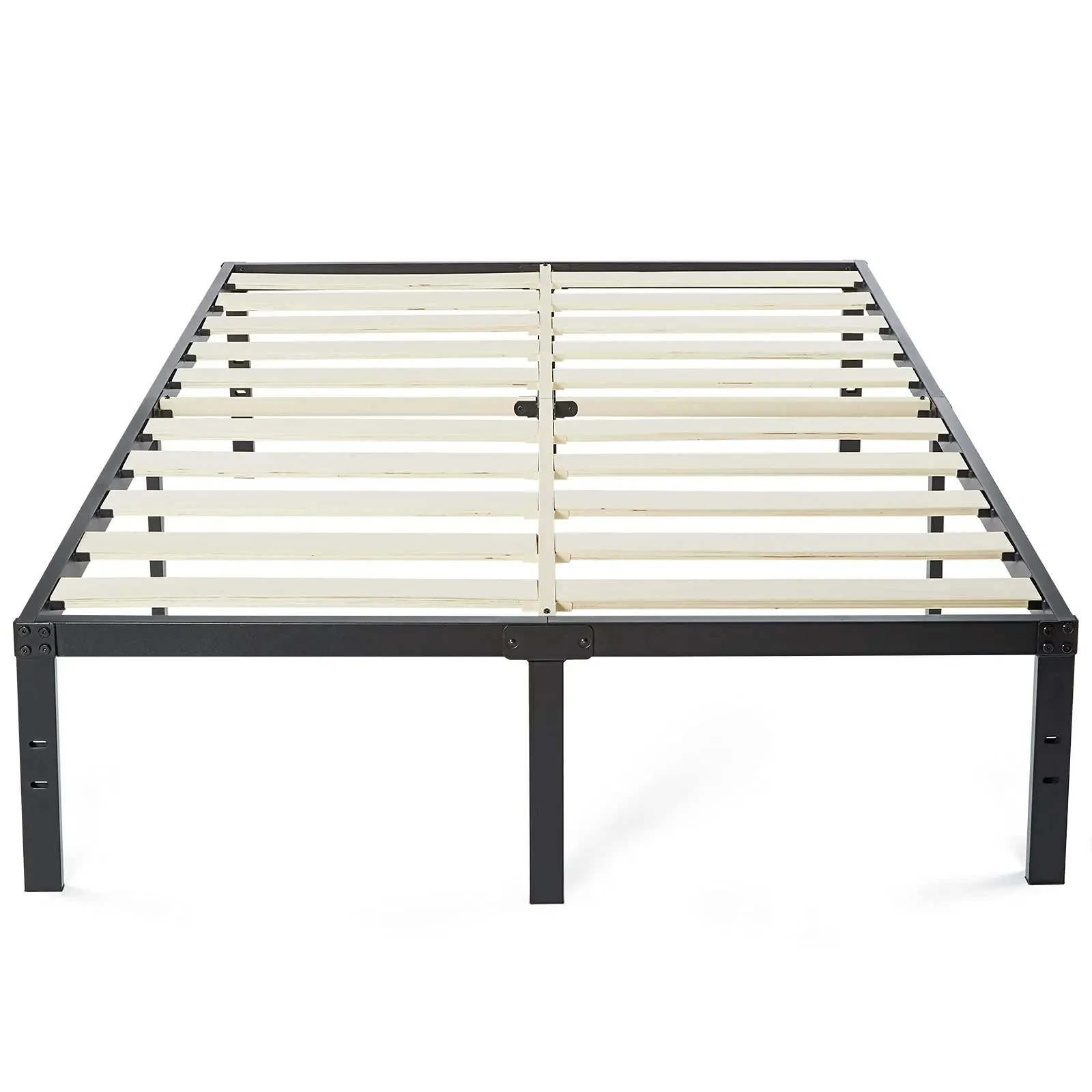 DDPNKL Metal Bed Frame 16 Inch, Heavy Duty Bed Frame with Wooden Slats, 16 Inch Mattress Foundation/No Box Spring Needed