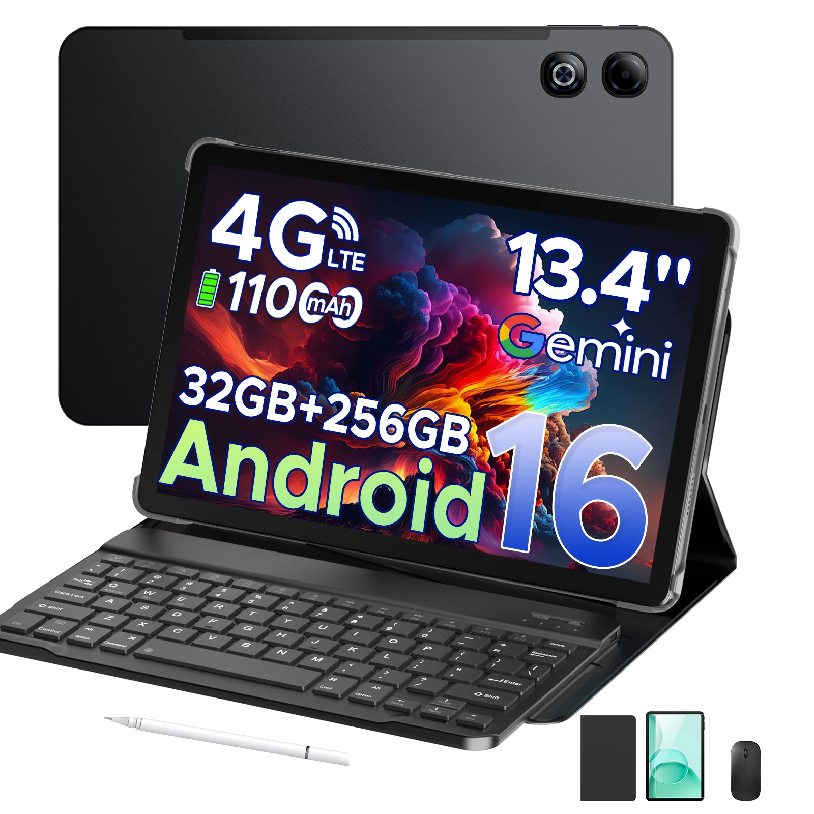 DOOGEE Tab G6 Max Tablet PC Android 16 13.4'' Display 32GB RAM(6GB+26GB) 256GB ROM 11000mAh Battery UNISOC T7280 Dual Speakers