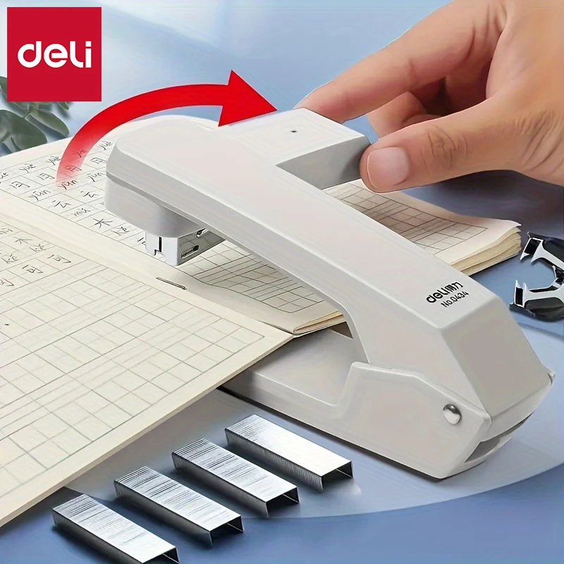 Deli 0434 Free Rotating Stapler Metal Lever Design 20 Sheets Capacity Office And School Stationery Essential