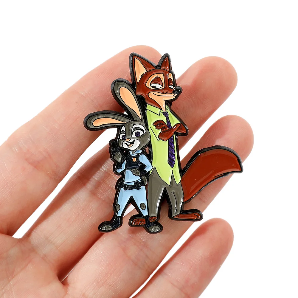 Disney Zootopia 2 Enamel Pins Cute Nick & Judy Animal Brooch Badges Perfect Gifts for Fans Backpack & Bag Accessories